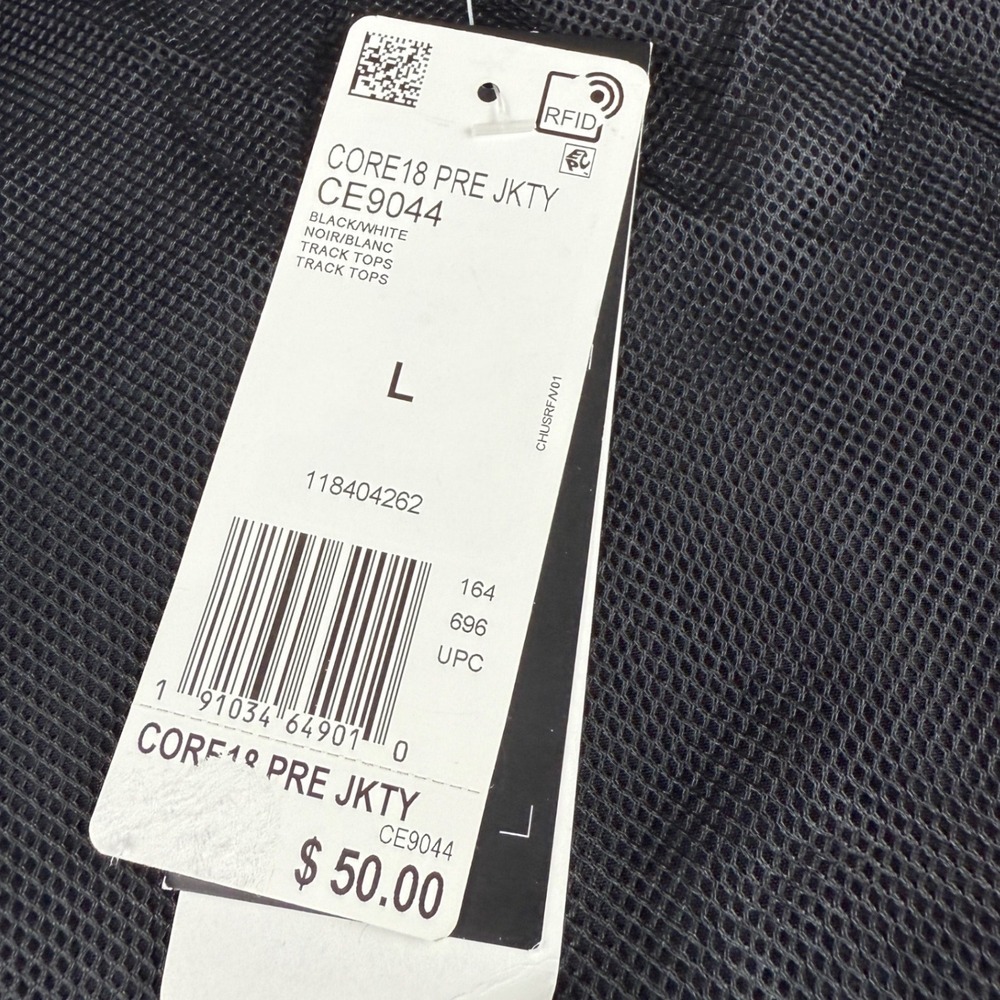 Adidas CORE 18 Presentation Jacket Black White Stripe Kids Large Track Sporty - Picture 7 of 10